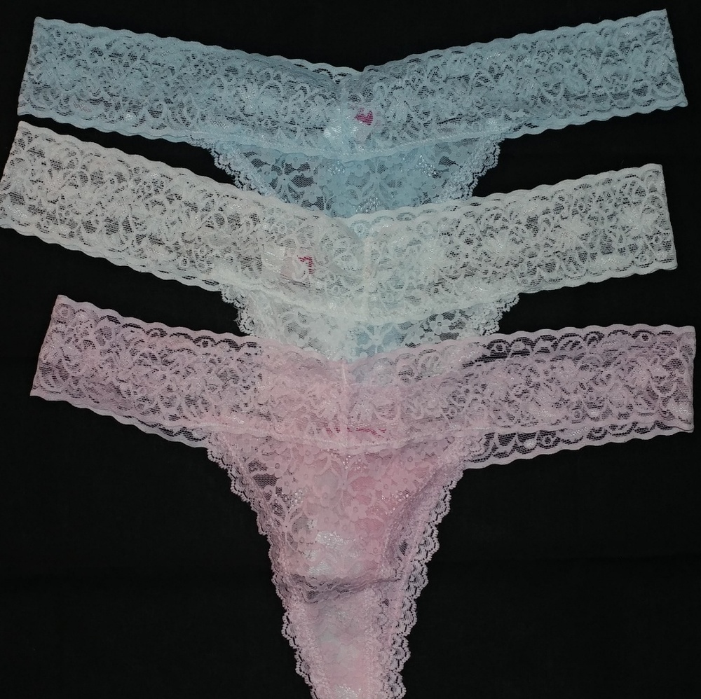 3pcs lace thong set